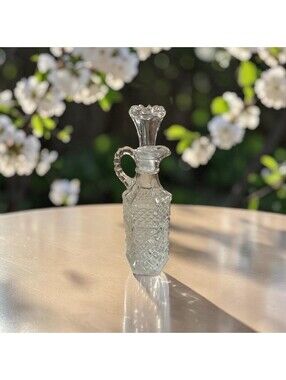 Anchor Hocking Wexford Clear Glass Vinegar Oil Cruet w/Stopper 7.5"H